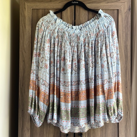 Pauline Boho Smocked Off The Shoulder Top - Picture 1 of 8